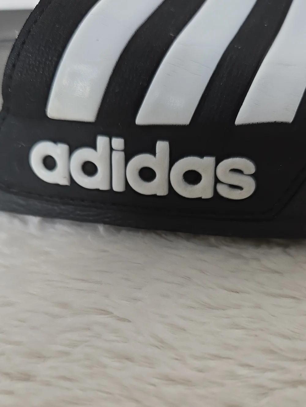 adidas Kids Adilette Shower Slides Black White Size 6